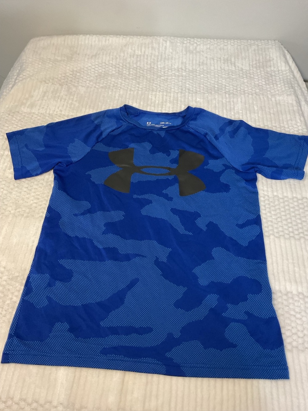 Under Armour Royal Blue Camo Logo Short Sleeve Tee Size M